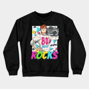 80's Music Rocks Eighties Lover Nostalgia Boombox Crewneck Sweatshirt